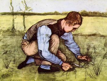 文森特 威廉 梵高 男孩用鐮刀割草